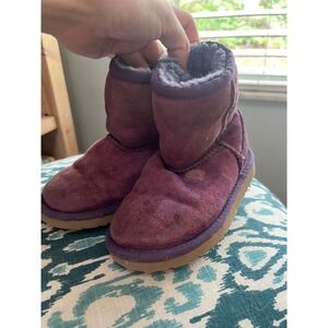 UGG Boots Kids Classic Short Purple Suede Winter Boots
